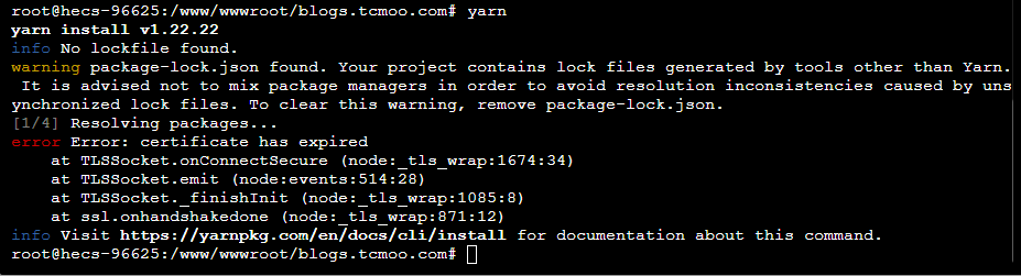 解决 npm 和 yarn 无法验证证书下载包的方法